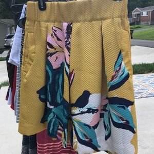 ANTHROPOLOGIE Yellow Maeve Floral Skirt